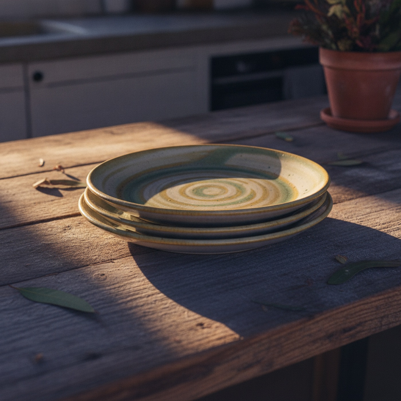 Stoneware Dinner Plates, 4